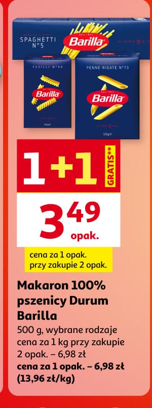 Makaron Barilla 1 plus 1 gratis