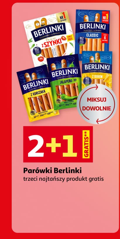 Parówki Berlinki 2+1 gratis