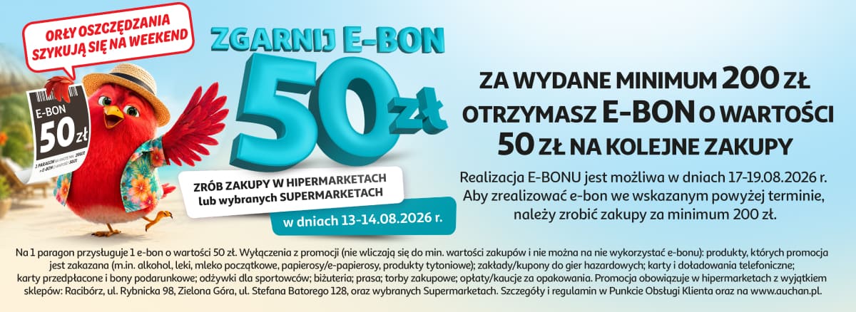 Zgarnij e-bon 50 zł za zakupy za minimum 200 zł