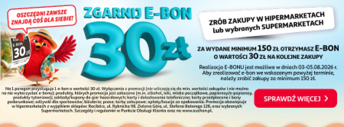 Zgarnij e-bon 30 zł za zakupy za minimum 150 zł