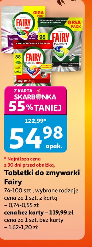 Tabletki do zmywarki Fairy 55 procent taniej