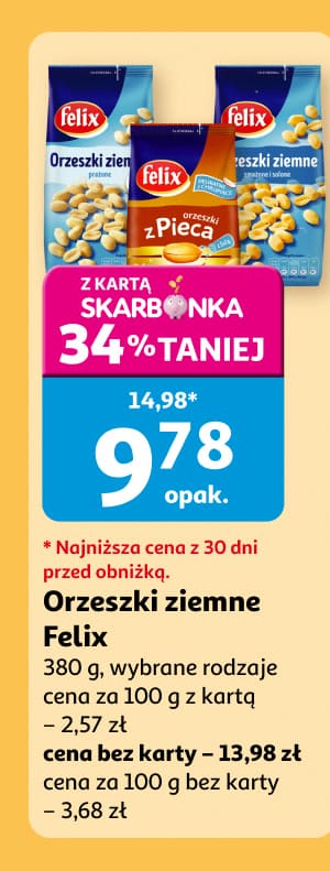 Orzeszki ziemne Felix 34 procent taniej
