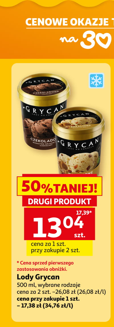 Lody Grycan 50% taniej na drugi produkt