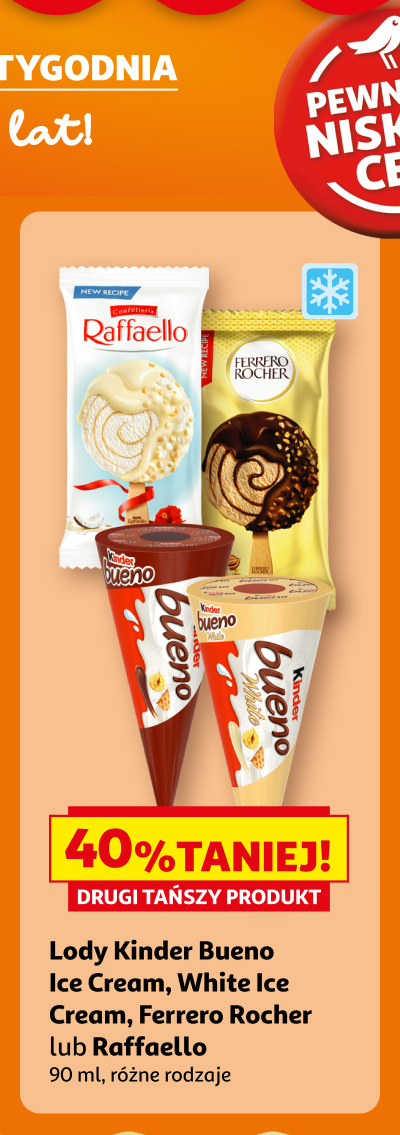 Lody Kinder Bueno, Ice Cream, White Ice Cream, Ferrero Rocher lub Raffaello