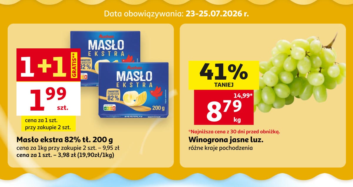 Masło ekstra i winogrona jasne luz