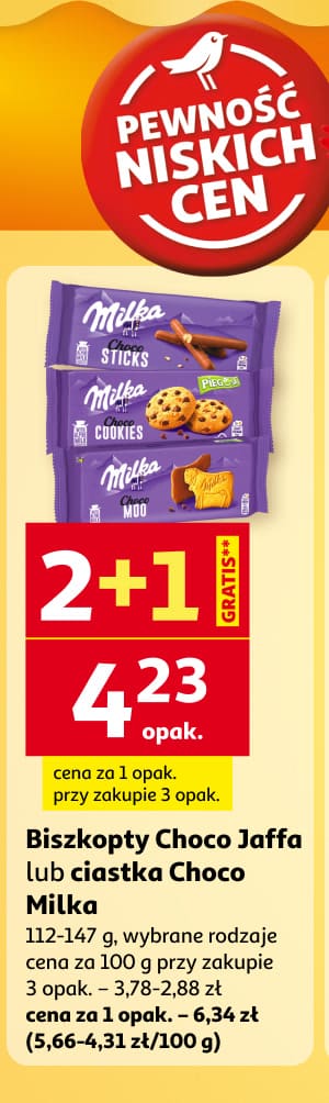 Biszkopty Choco Jaffa lub ciastka Choco Milka