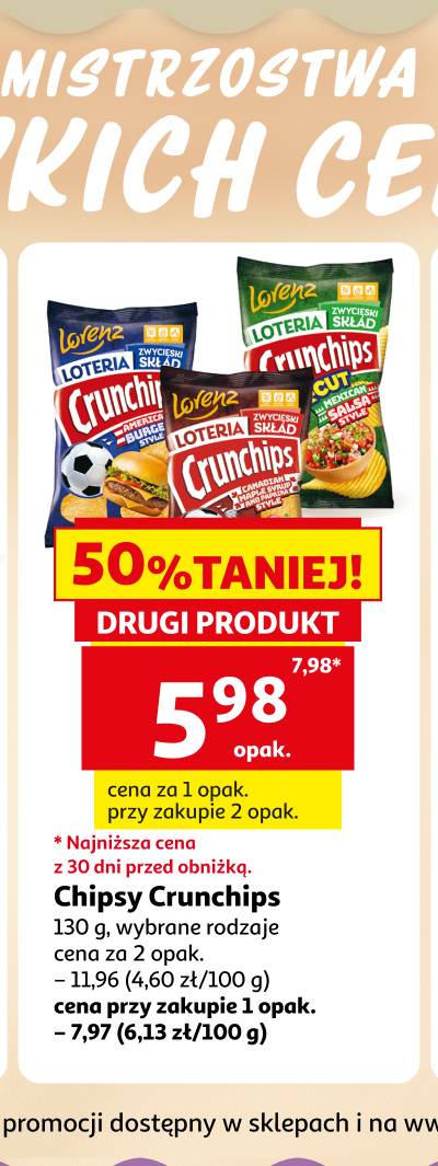 Chipsy Crunchips drugi produkt 50% taniej