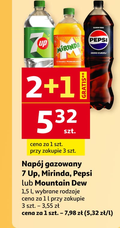 Napoje 7UP, Mirinda i Pepsi 2+1 gratis