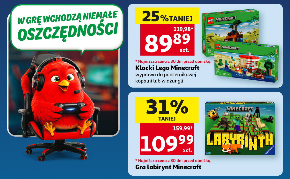 W grę wchodzą niemałe oszczędności - klocki Lego Minecraft i gra Labyrinth Minecraft