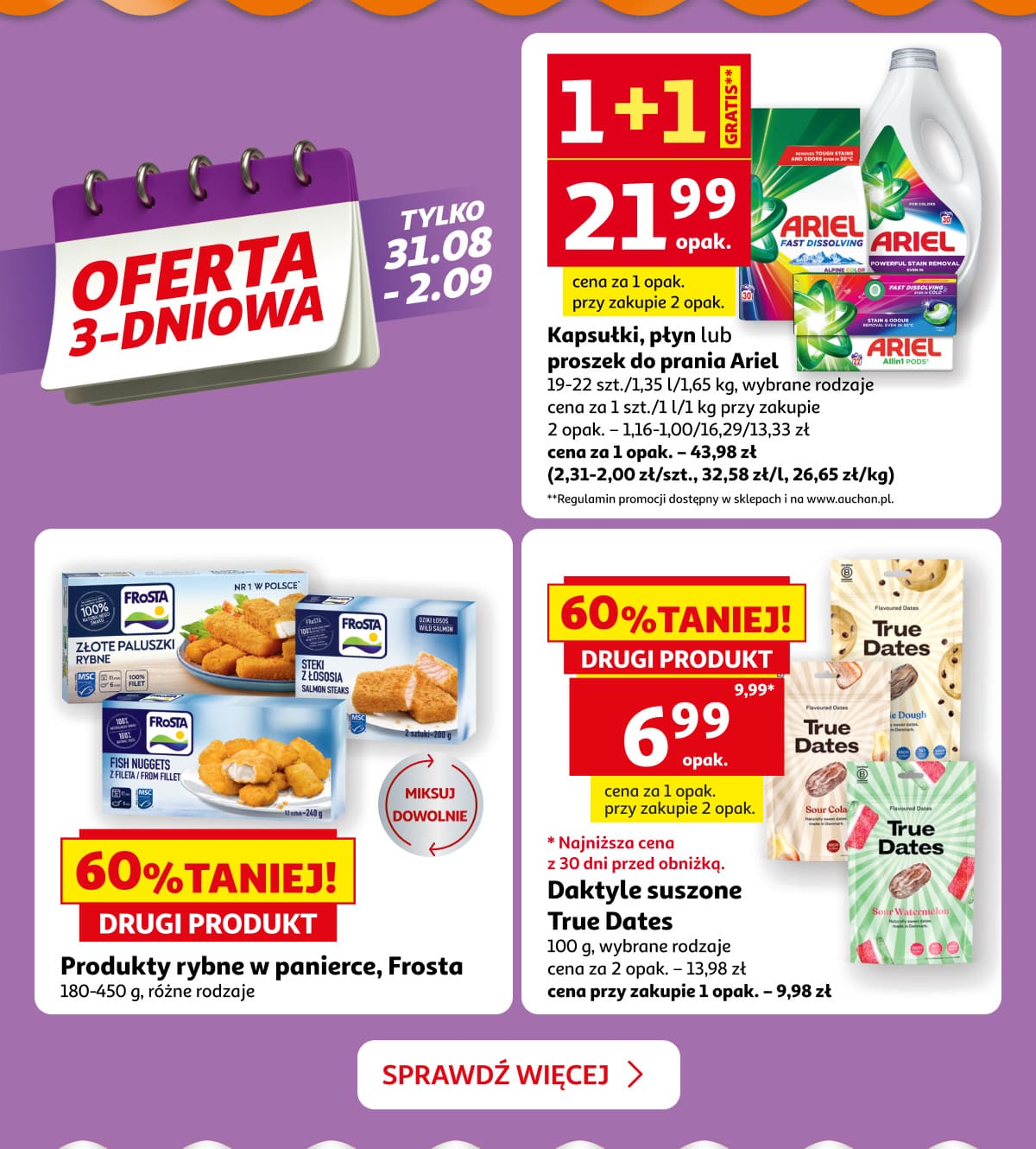 Oferta 3-dniowa. Ariel, Frosta i daktyle