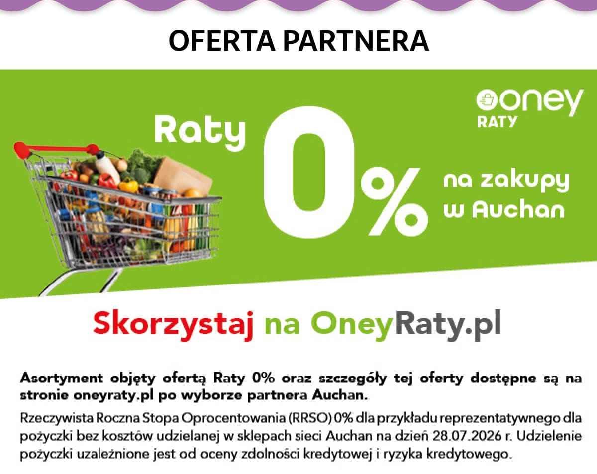 Oferta partnera. Raty 0 procent na zakupy w Auchan