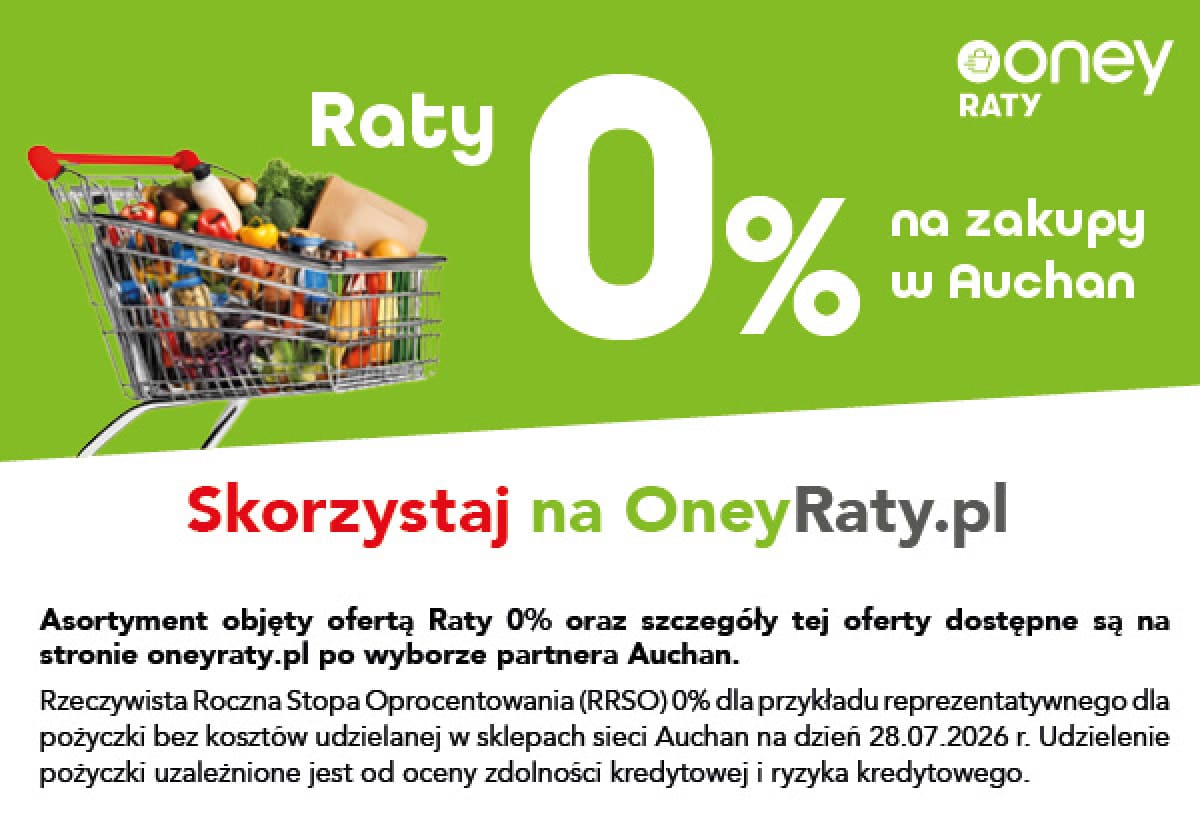 Raty 0 procent na zakupy w Auchan z Oney Raty