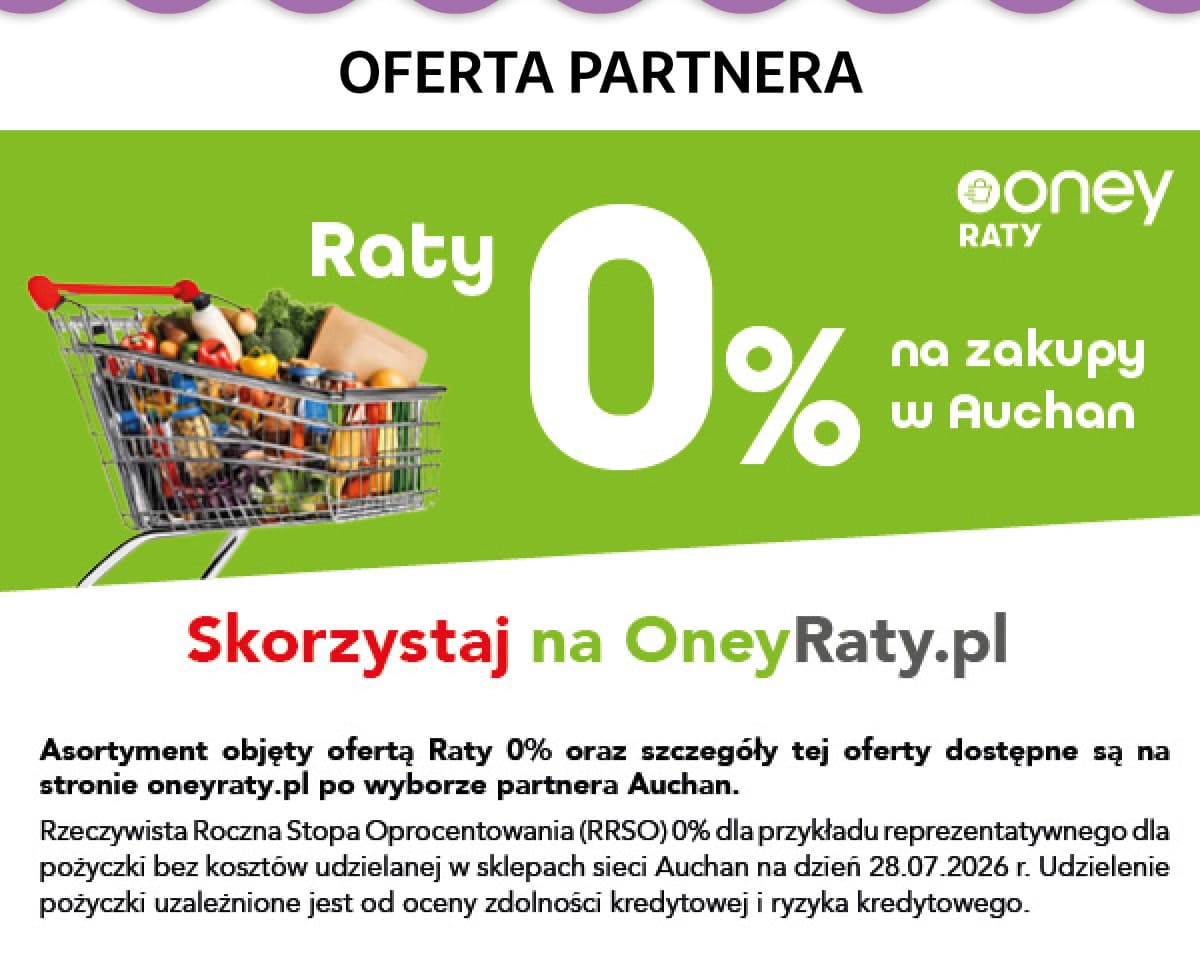 Oferta partnera. Raty 0 procent na zakupy w Auchan
