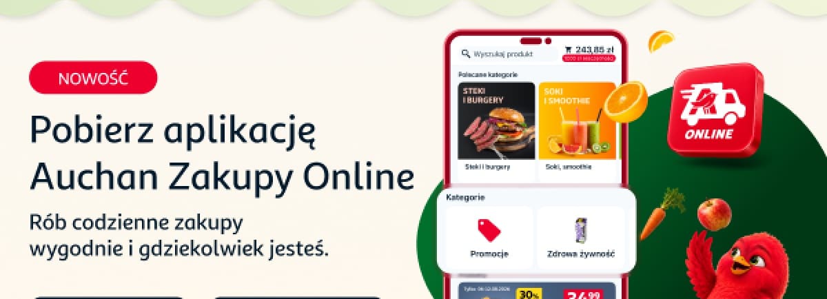 Pobierz aplikację Auchan Zakupy Online. Rób codzienne zakupy wygodnie i gdziekolwiek jesteś