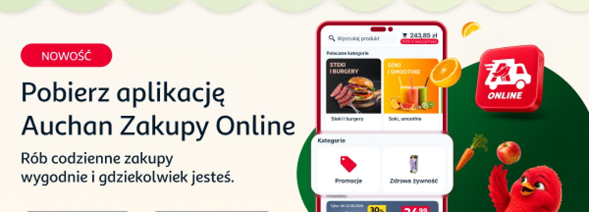 Pobierz aplikację Auchan Zakupy Online. Rób codzienne zakupy wygodnie i gdziekolwiek jesteś