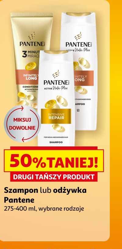 Szampon lub odżywka Pantene 275-400 ml drugi tańszy produkt 50 procent taniej