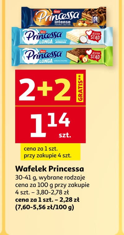 Wafelki Princessa 2+2 gratis