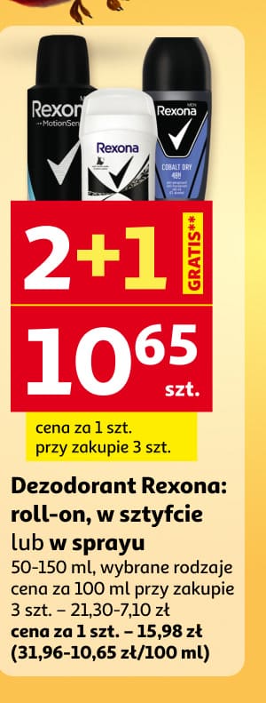 Dezodorant Rexona 2 plus 1 gratis