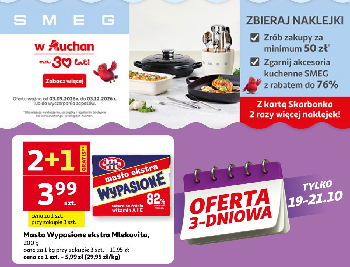 Zbieraj naklejki w Auchan na 30 lat. Zgarnij akcesoria kuchenne SMEG z rabatem do 76%