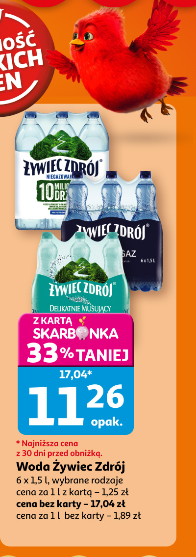 Woda Żywiec Zdrój z kartą Skarbonka