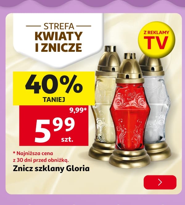 Wszystkie znicze z kartą Skarbonka 40 procent taniej na konto Skarbonka