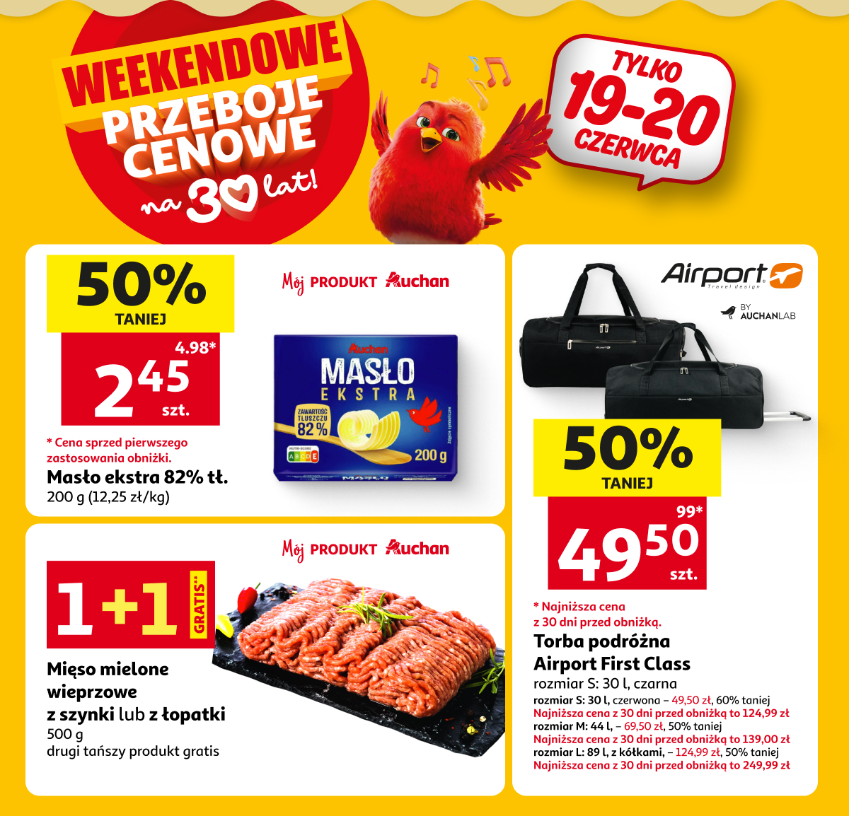 Weekendowe przeboje - masło, mięso, torby